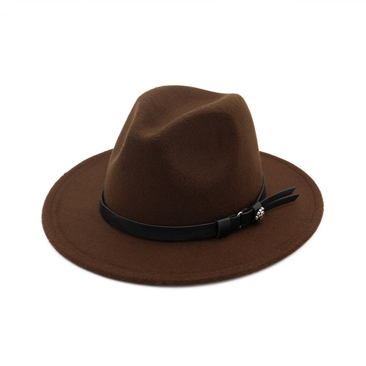 Jazz Flat Brim Felt Straight Brim Hat