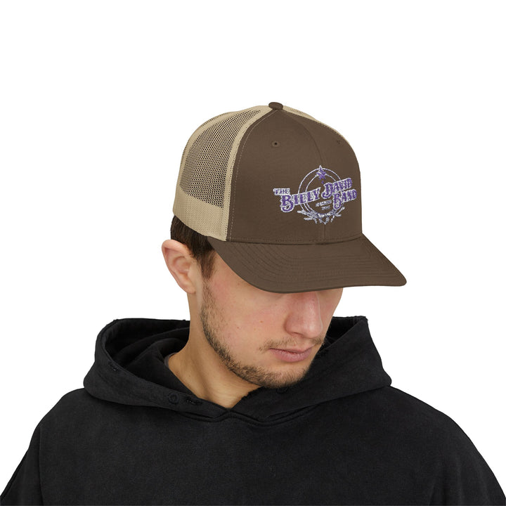 Trucker Cap — Blue Oxford Band Vintage Logo Snapback