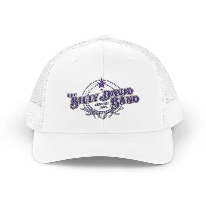 Trucker Cap — Blue Oxford Band Vintage Logo Snapback