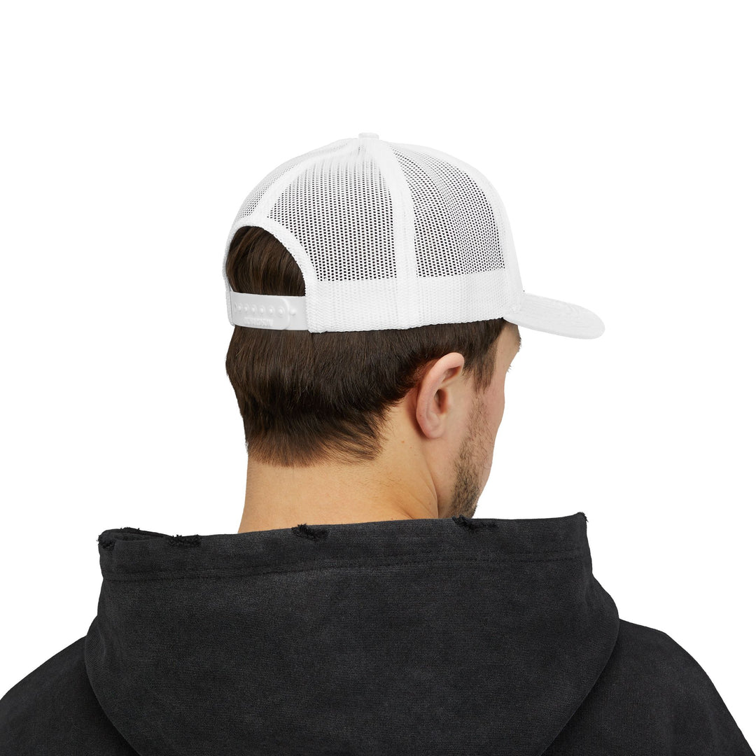 Trucker Cap — Blue Oxford Band Vintage Logo Snapback