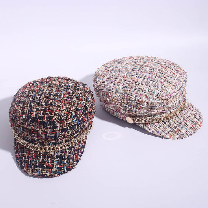 Ladies peaked cap octagonal cap fashion military cap