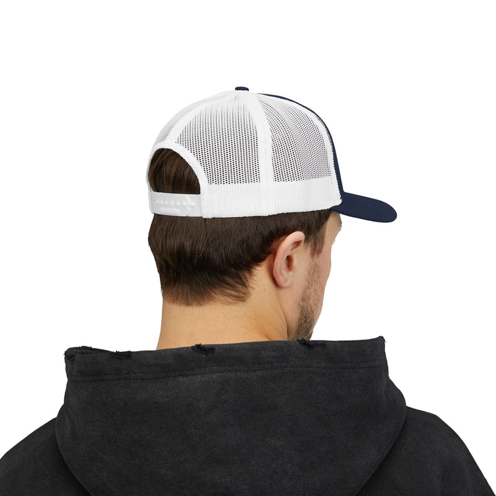 Trucker Cap — Blue Oxford Band Vintage Logo Snapback