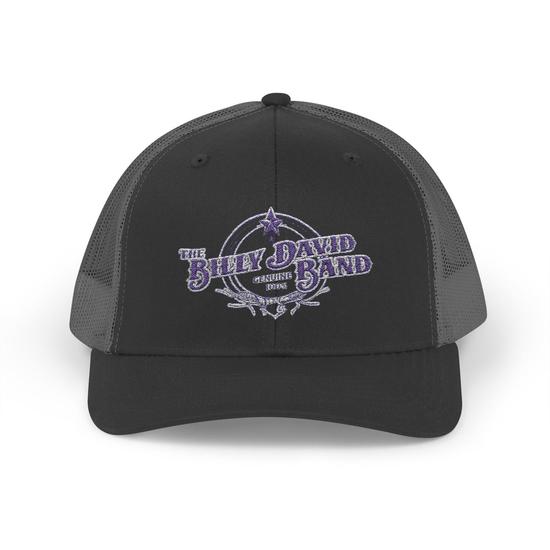 Trucker Cap — Blue Oxford Band Vintage Logo Snapback