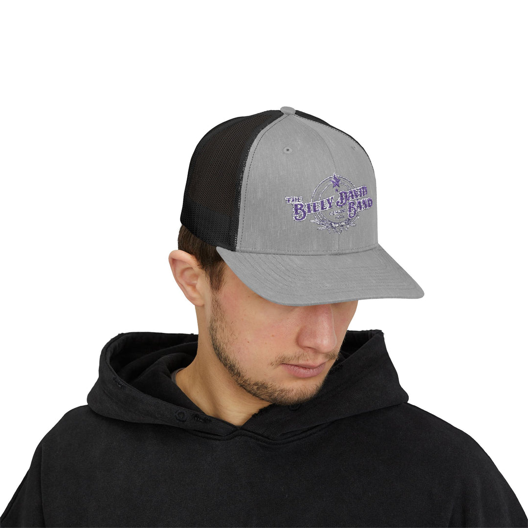 Trucker Cap — Blue Oxford Band Vintage Logo Snapback
