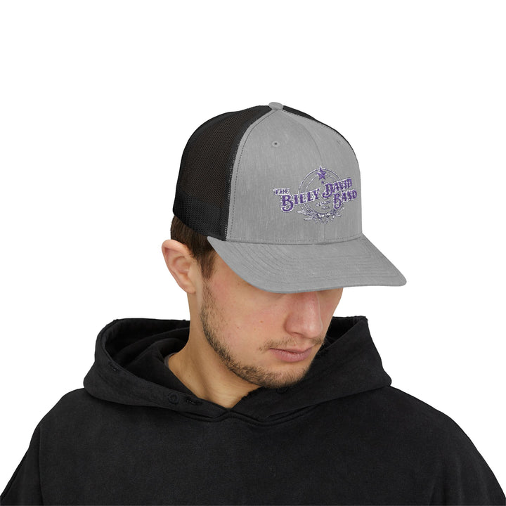 Trucker Cap — Blue Oxford Band Vintage Logo Snapback