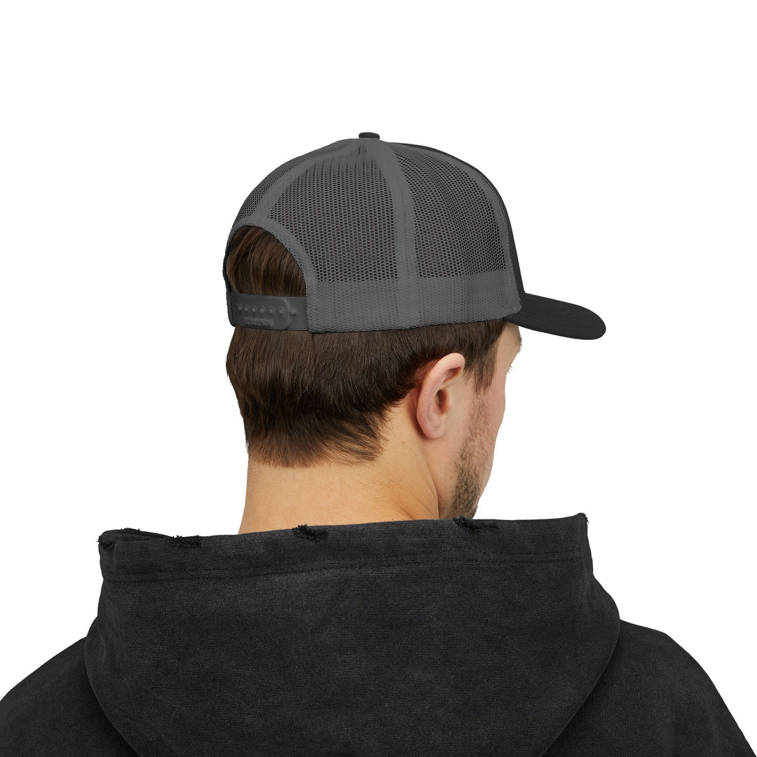 Trucker Cap — Blue Oxford Band Vintage Logo Snapback