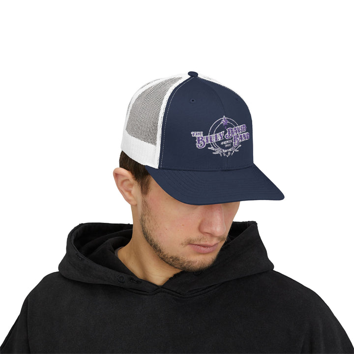 Trucker Cap — Blue Oxford Band Vintage Logo Snapback