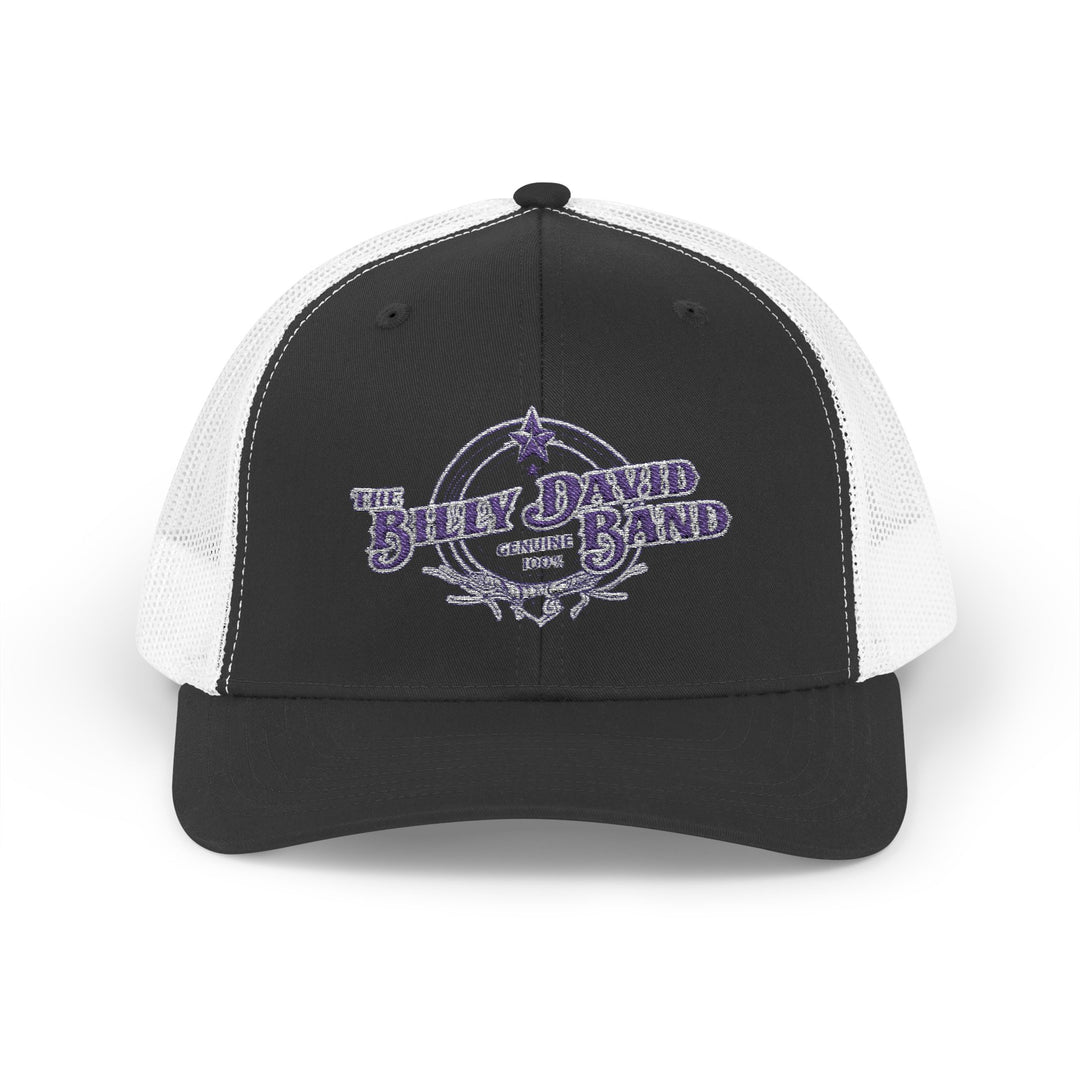Trucker Cap — Blue Oxford Band Vintage Logo Snapback