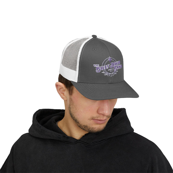 Trucker Cap — Blue Oxford Band Vintage Logo Snapback
