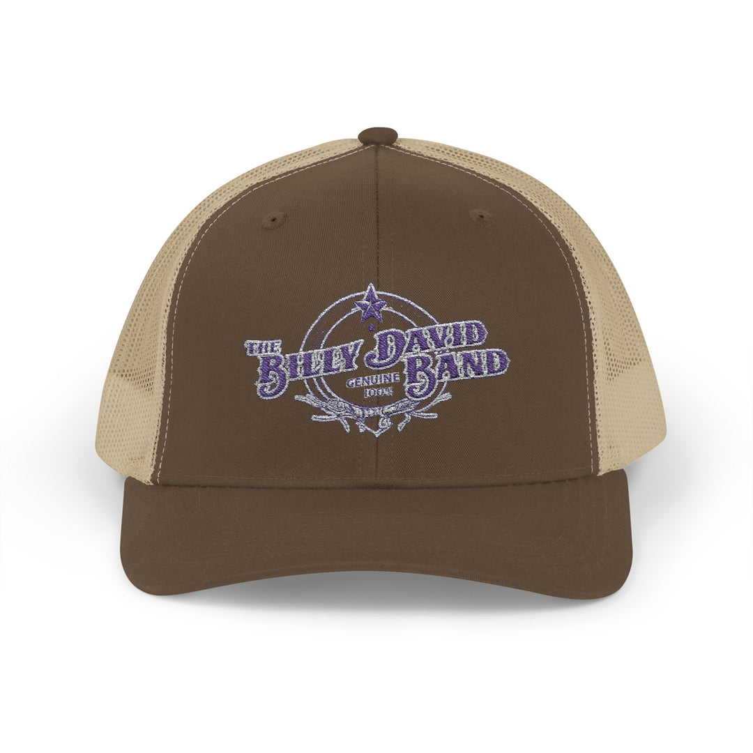 Trucker Cap — Blue Oxford Band Vintage Logo Snapback