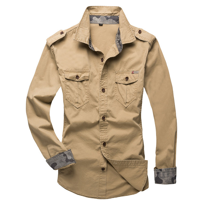 Men's Shirt Korean Cotton Men's Slim Long Sleeve Shirt