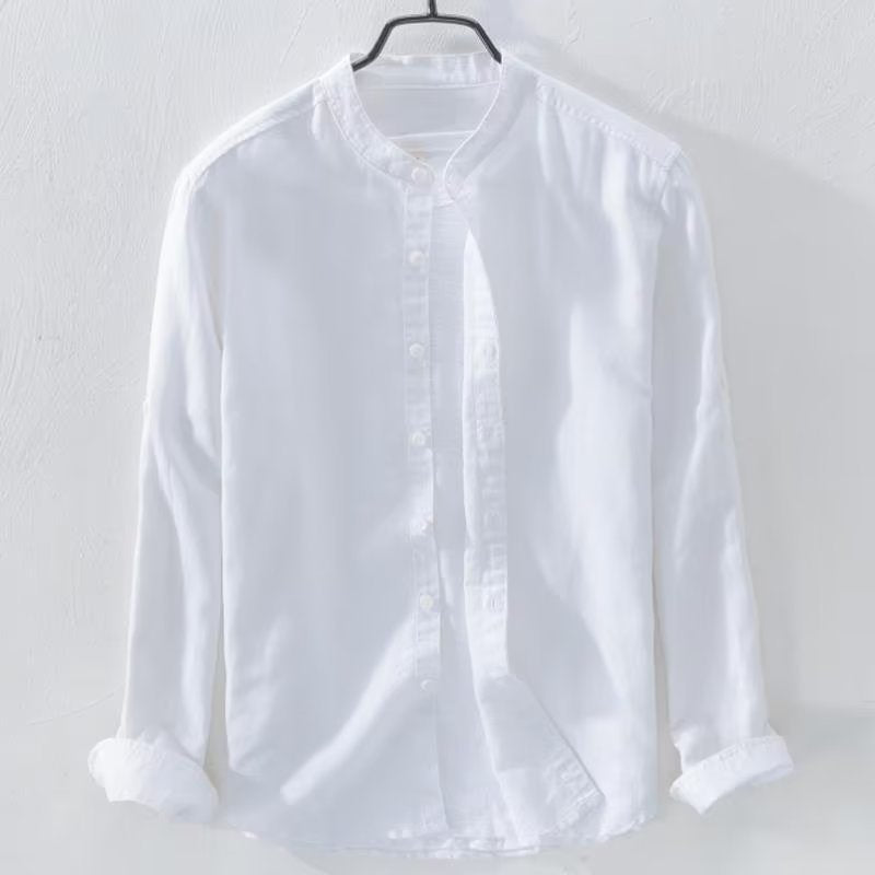 Loose Breathable Casual Long Sleeve Cotton Linen Shirt