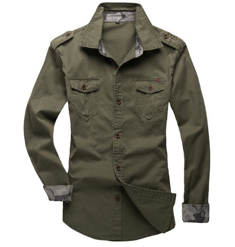 Men's Shirt Korean Cotton Men's Slim Long Sleeve Shirt