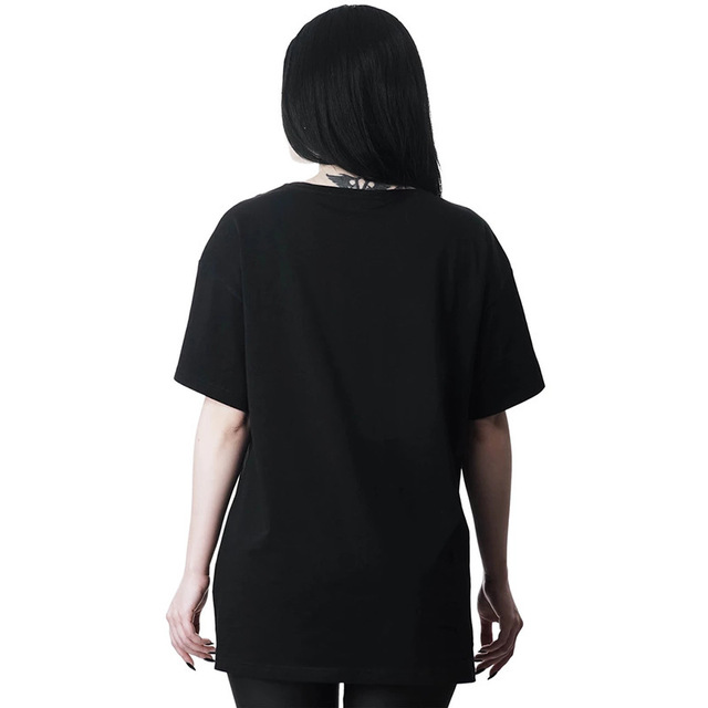 Oversized T-shirt printed long loose round neck T-shirt