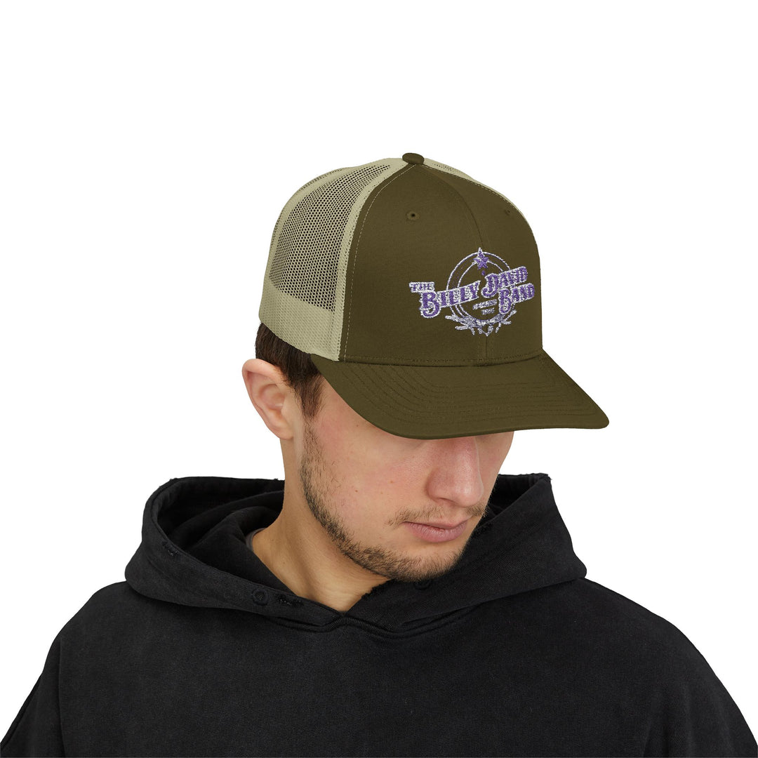Trucker Cap — Blue Oxford Band Vintage Logo Snapback
