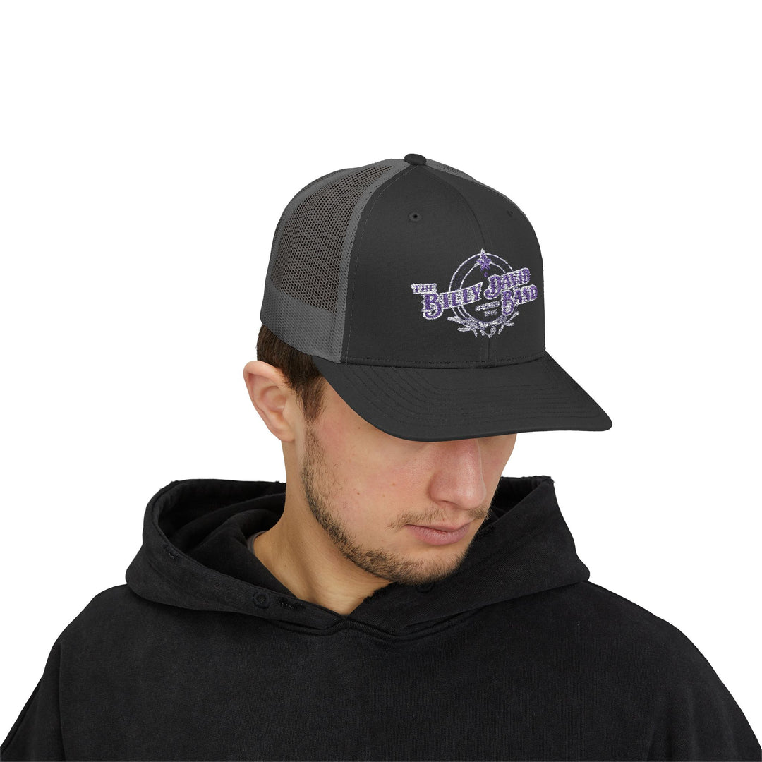 Trucker Cap — Blue Oxford Band Vintage Logo Snapback