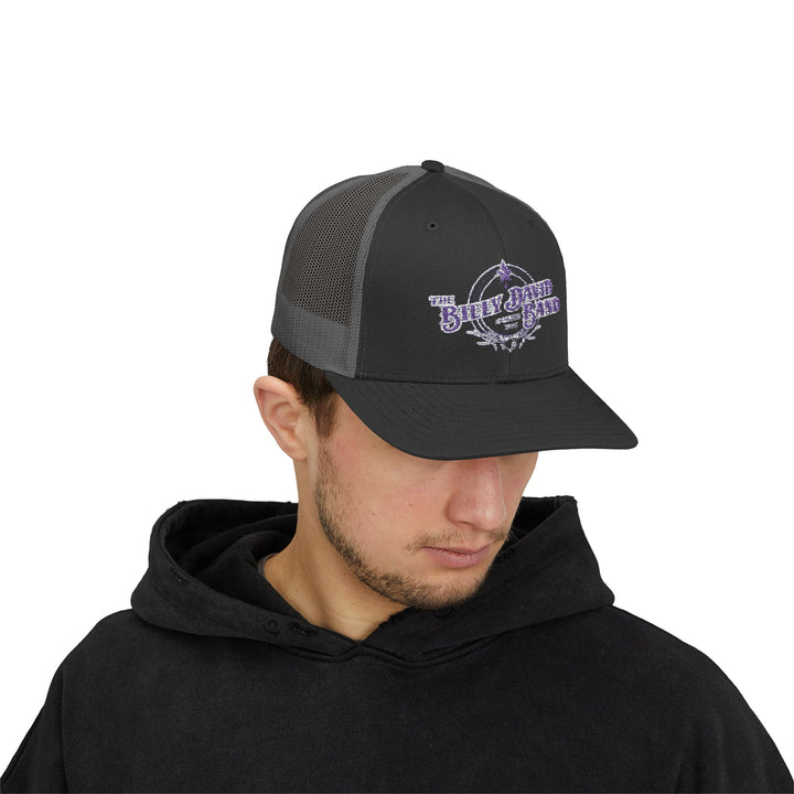 Trucker Cap — Blue Oxford Band Vintage Logo Snapback