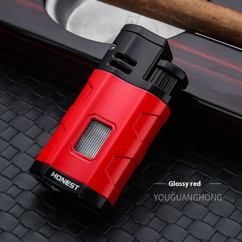 Sharp Cigar Drill Three Fire Windproof Blue Flame Lighter