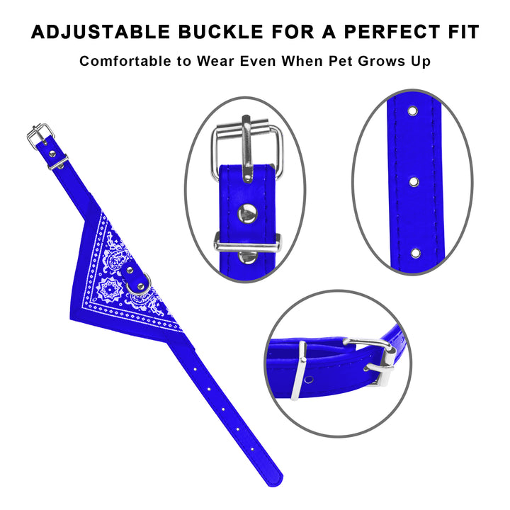 1Pc Adjustable Bandana Leather Pet Collar Triangle Scarf