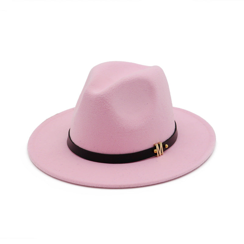 Women's flat brim woolen hat