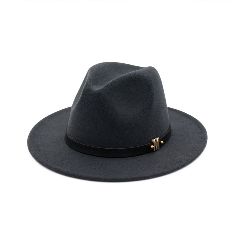 Women's flat brim woolen hat