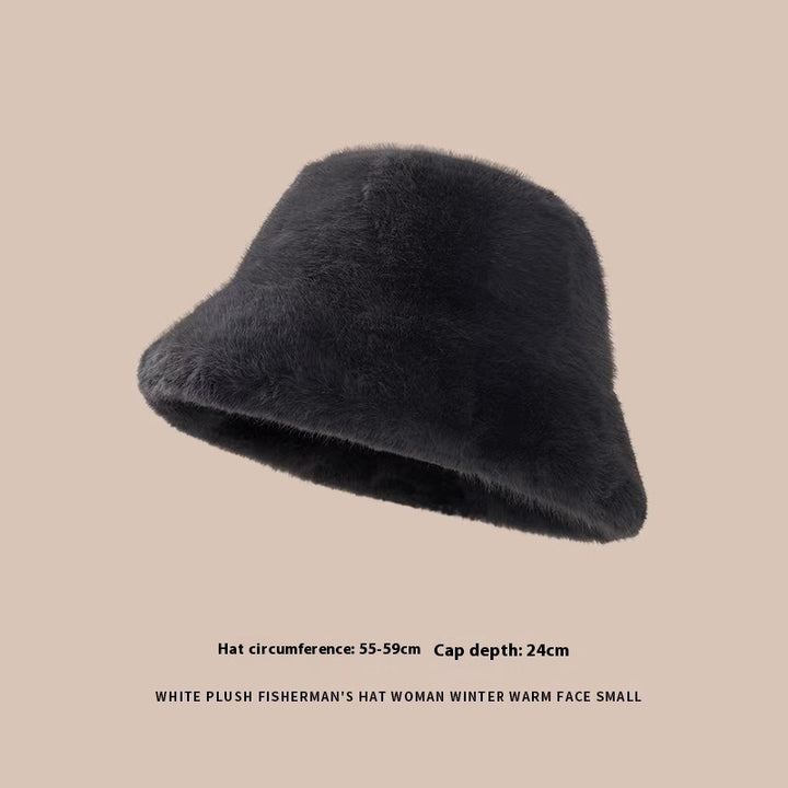 Plush Bonnet Children's Fleece-lined Bucket Bucket Hat
