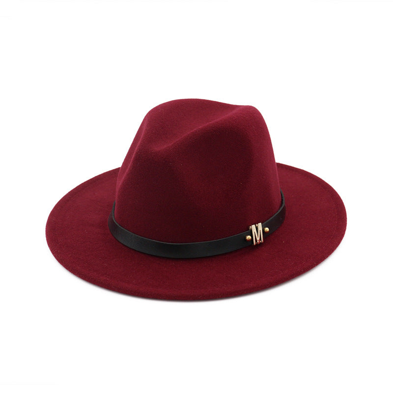 Women's flat brim woolen hat