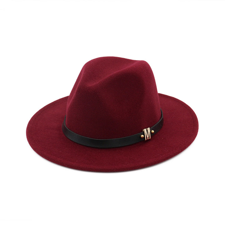 Women's flat brim woolen hat
