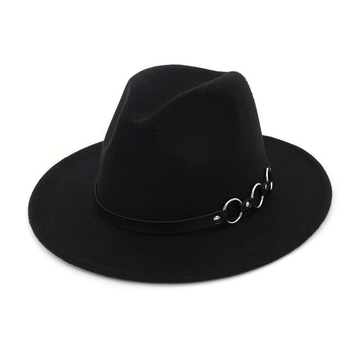 60cm Woolen Hat Gentleman Fedora Hat Flat Brim Big Brim Hat