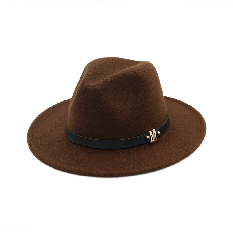 Women's flat brim woolen hat