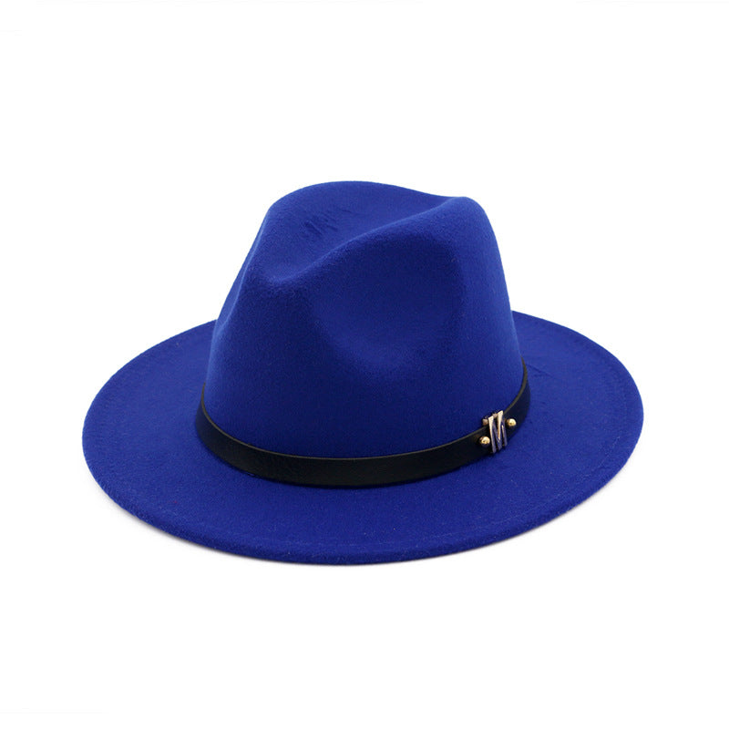 Women's flat brim woolen hat