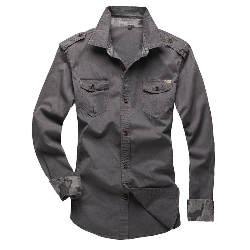 Men's Shirt Korean Cotton Men's Slim Long Sleeve Shirt