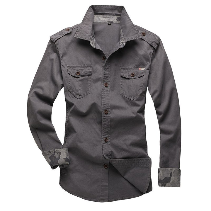 Men's Shirt Korean Cotton Men's Slim Long Sleeve Shirt