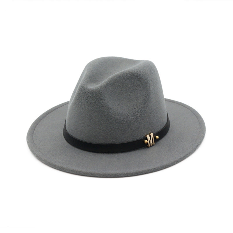 Women's flat brim woolen hat