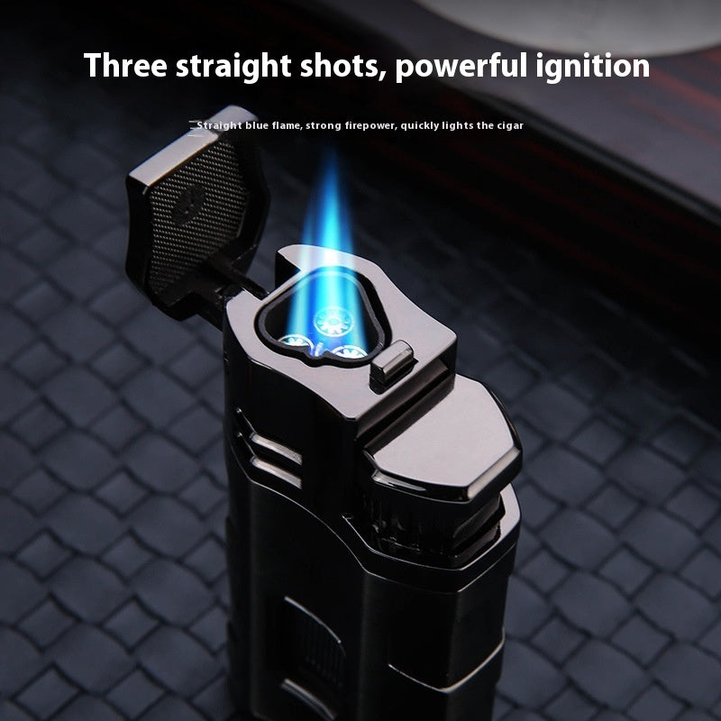 Sharp Cigar Drill Three Fire Windproof Blue Flame Lighter
