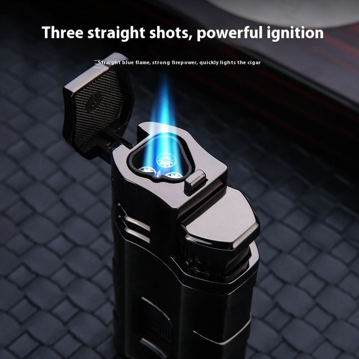 Sharp Cigar Drill Three Fire Windproof Blue Flame Lighter