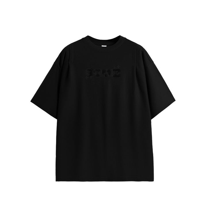 Vintage Twill Embroidery Casual T-shirt