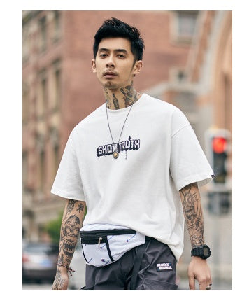 Short-sleeved T-shirt Men's Loose Trend Hong Kong Style Half-sleeved T-shirt