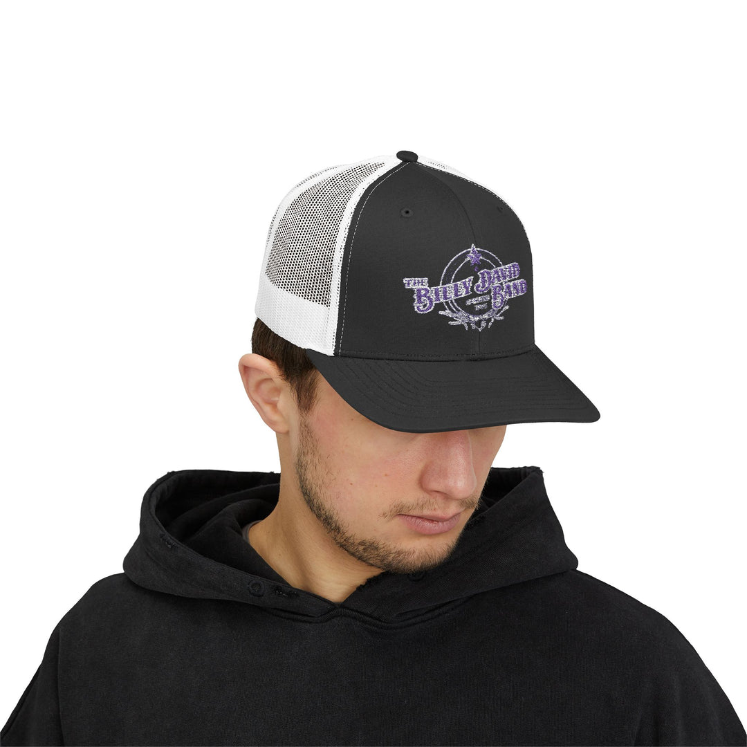 Trucker Cap — Blue Oxford Band Vintage Logo Snapback