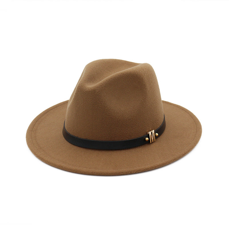Women's flat brim woolen hat