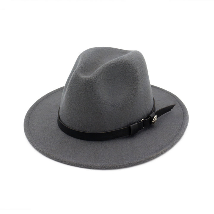 Jazz Flat Brim Felt Straight Brim Hat