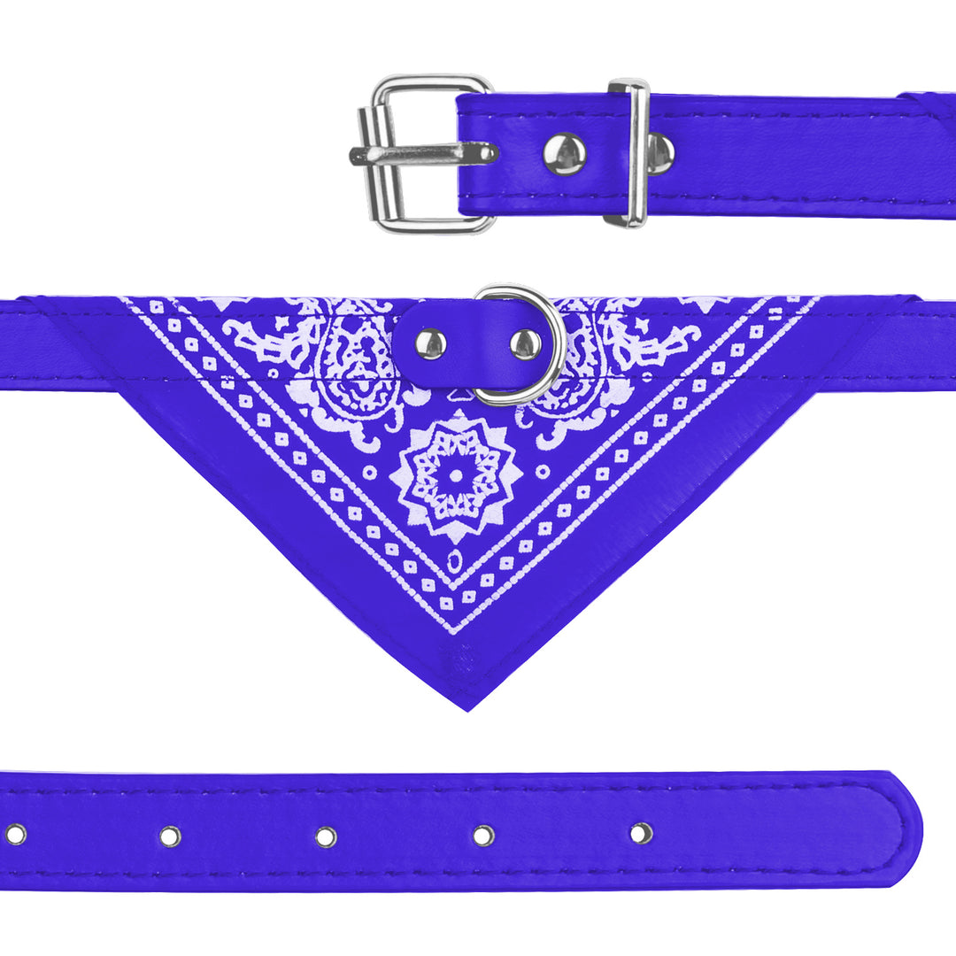 1Pc Adjustable Bandana Leather Pet Collar Triangle Scarf