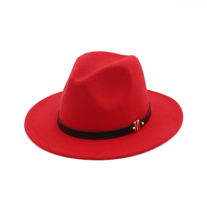 Women's flat brim woolen hat