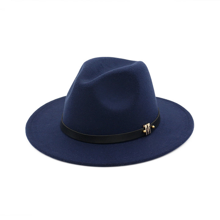 Women's flat brim woolen hat