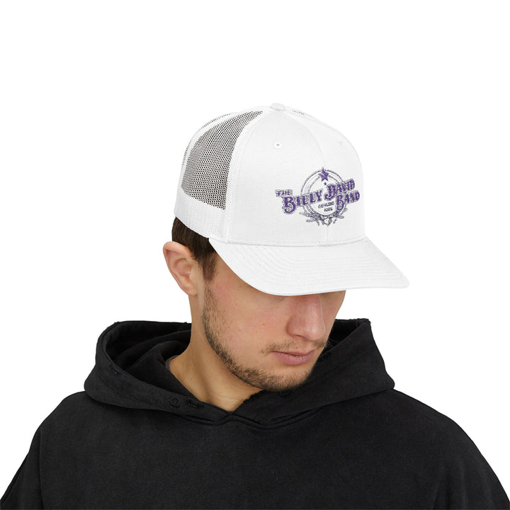 Trucker Cap — Blue Oxford Band Vintage Logo Snapback