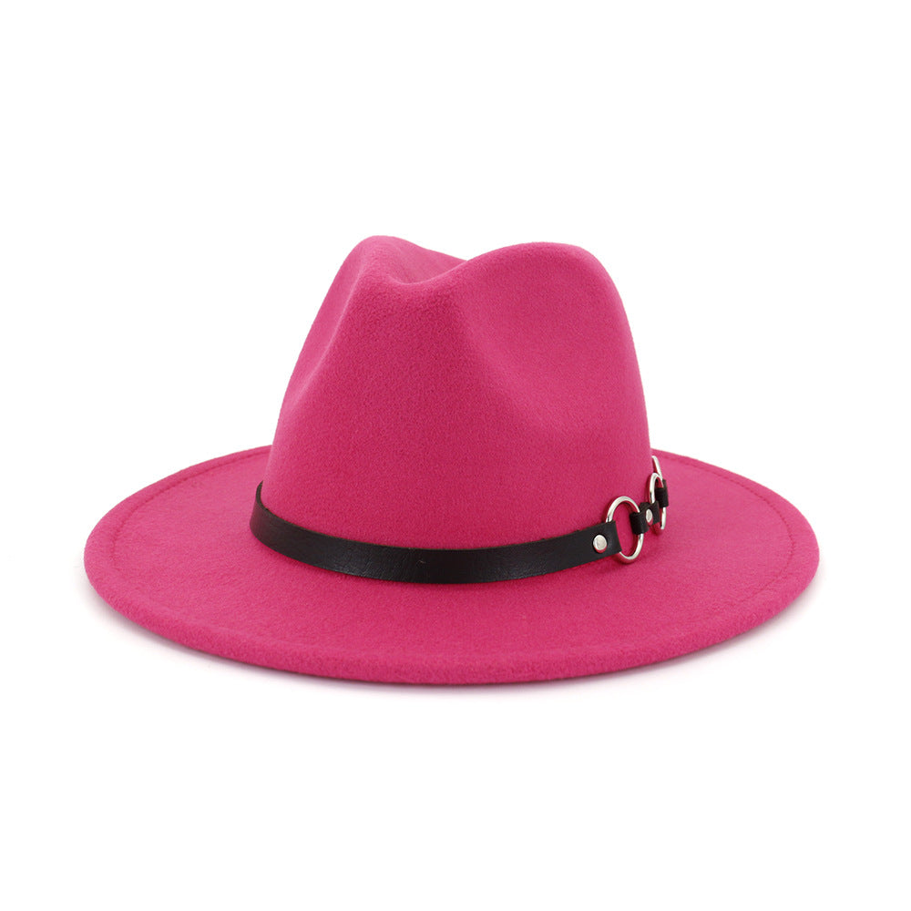 60cm Woolen Hat Gentleman Fedora Hat Flat Brim Big Brim Hat