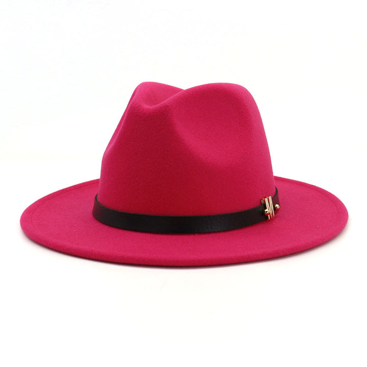 Women's flat brim woolen hat