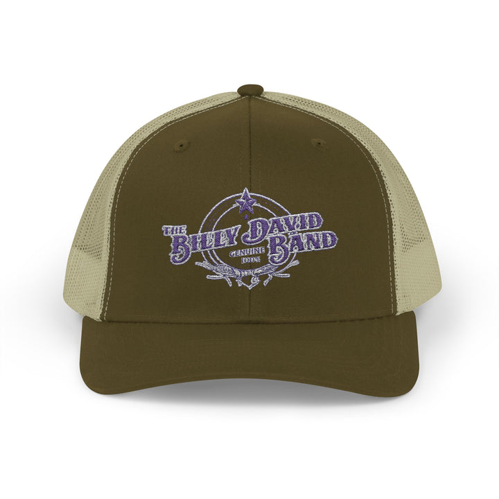Trucker Cap — Blue Oxford Band Vintage Logo Snapback