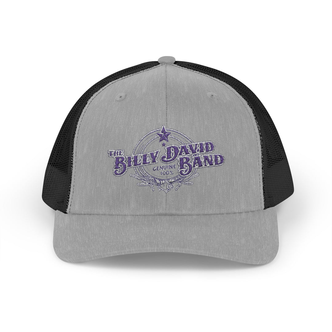 Trucker Cap — Blue Oxford Band Vintage Logo Snapback
