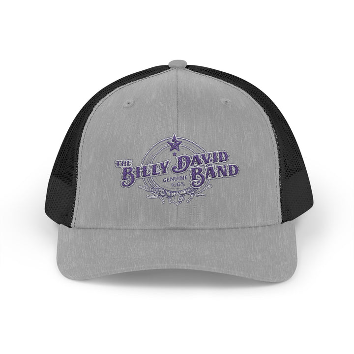 Trucker Cap — Blue Oxford Band Vintage Logo Snapback